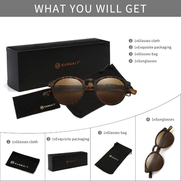 Vintage Round Polarized Sunglasses Unisex UV400 Protection Retro Style main image 6